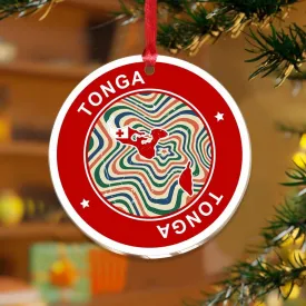 3" Acrylic Christmas Ornaments 2024 Tonga Hanging Christmas Tree Ornament Bauble Festive Holidays Home Decor Flag Sports Bar Party Events Keepsake Transparent Disc Stocking Name Tag