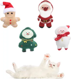 4 pcs Catnip Toys for Indoor Cats, Interactive Christmas Plush Gift with Catnip for Cat (Style 1)