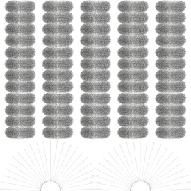 60 Pieces Washing Machine Lint Traps with 60 Cable Ties, Rust-Proof Stainless Steel Lint Traps Laundry Mesh Hose Filter Screen Catcher for Washing Machine Discharge Hoses