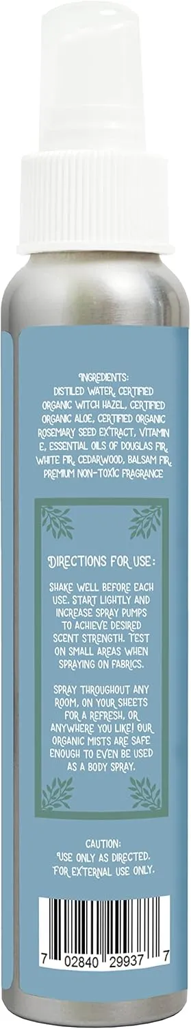 Aira Mist Christmas Tree Organic Room Spray - Pine Essential Oil Spray with Organic Ingredients & Therapeutic Essential Oils - Living Room Spray Free of Alcohol & Parabens - Home Fragrance - 4 Ounces