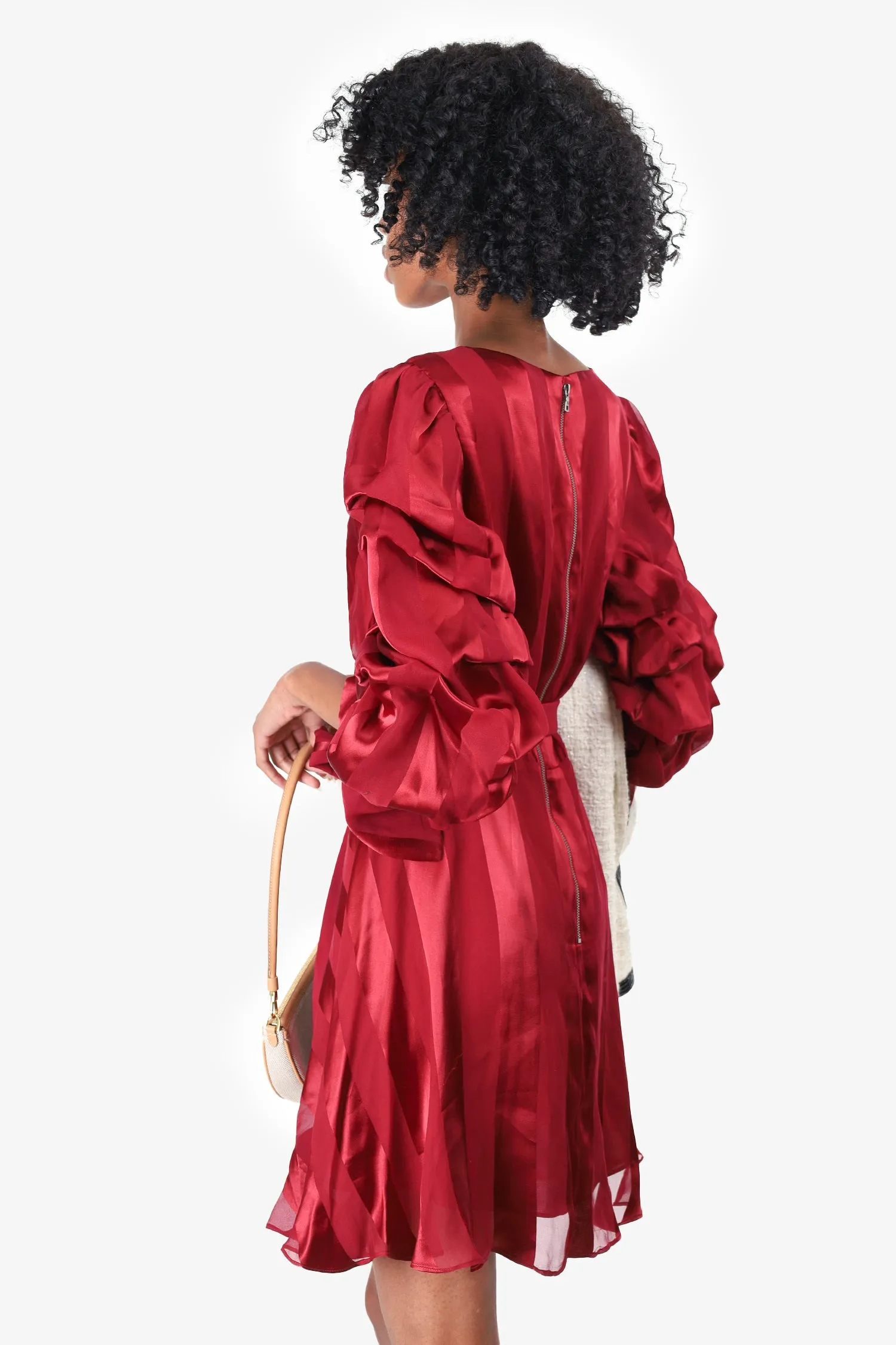 Alice   Olivia Red Puff Sleeve Holiday Dress Size 0