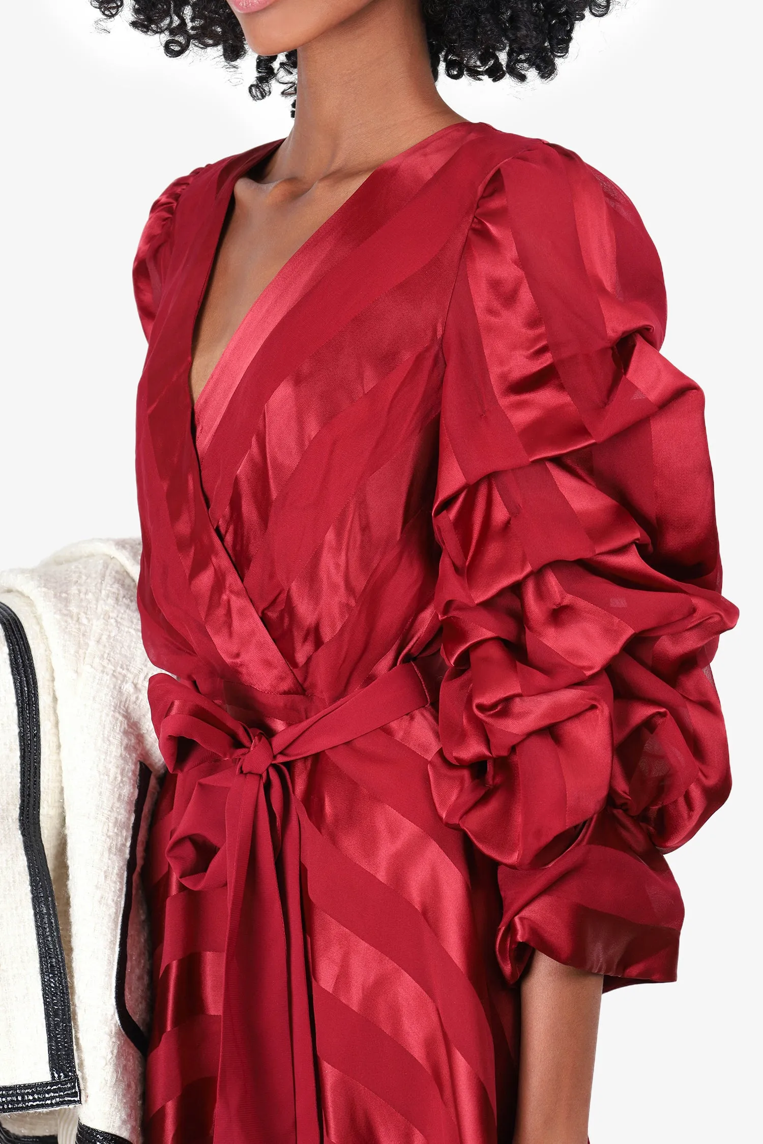 Alice   Olivia Red Puff Sleeve Holiday Dress Size 0