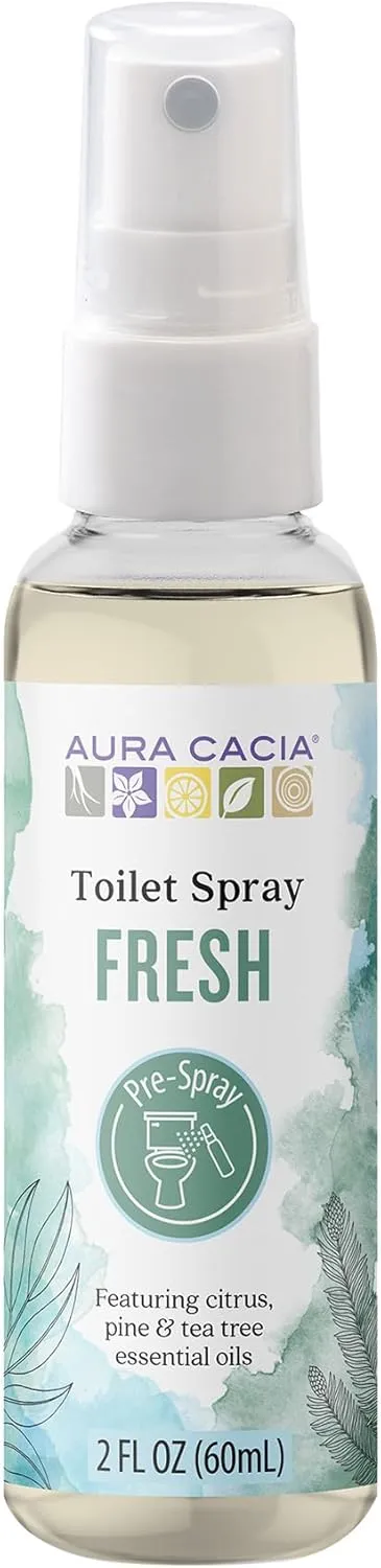 Aura Cacia Fresh Toilet Spray 2 Fl. oz. - Light Aroma, No Synthetic Fragrances