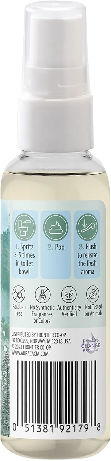 Aura Cacia Fresh Toilet Spray 2 Fl. oz. - Light Aroma, No Synthetic Fragrances
