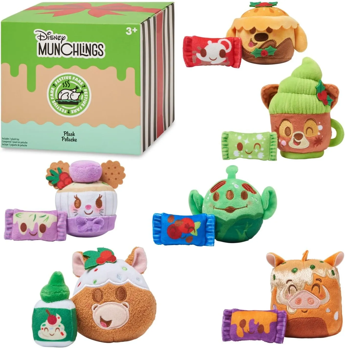 Disney Store Official Festive Fare Munchlings Mystery Plush - Authentic 4-Inch Collectible Toy - Seasonal Celebration Design - Ideal Fans & Kids - Limited Edition Micro Plush