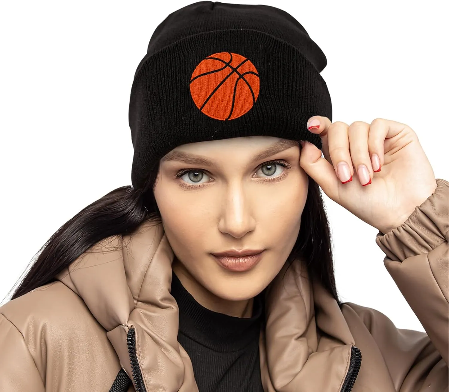 Dog Embroidery Beanie Hat Unisex Knit Cuffed Cap Women Men Gift