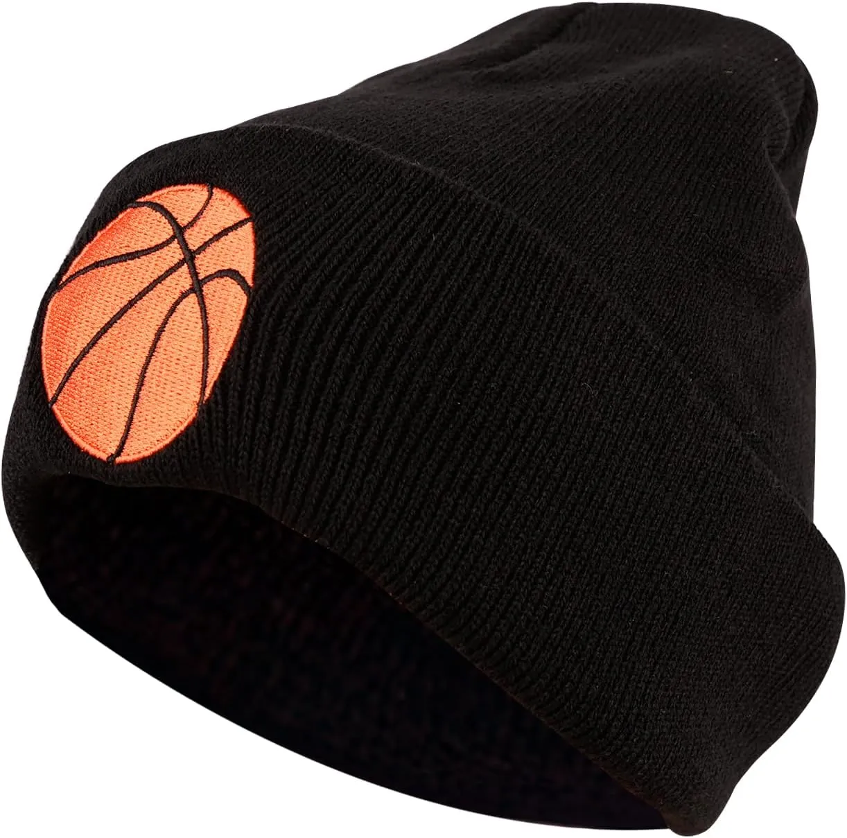 Dog Embroidery Beanie Hat Unisex Knit Cuffed Cap Women Men Gift