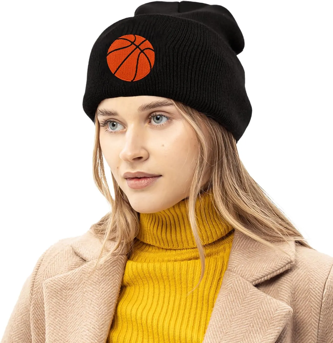 Dog Embroidery Beanie Hat Unisex Knit Cuffed Cap Women Men Gift
