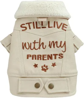 Dog Leather Jacket Fleece Lined Puppy Leather Coat Small Dog Winter Stylish Jacket Cold Weather Chihuahua Yorkie Warm Windproof Waterproof Coats Pet Christmas Holiday Birthday Dog Clothes