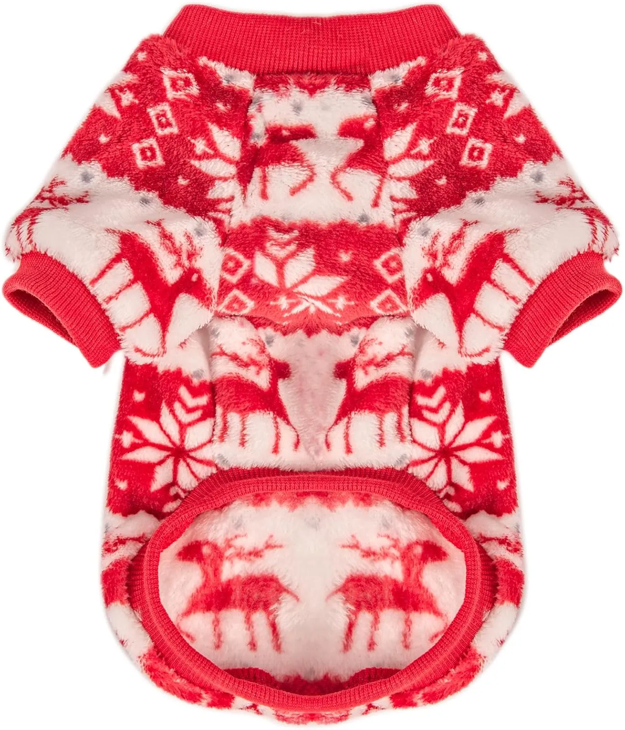 Dog Sweater, 2 Pack Dog Sweaters for Small Dogs or Cats, Girl or Boy, Warm Dog Clothes Shirt Coat for Winter Christmas (Christmas Red, White, XX-Small)
