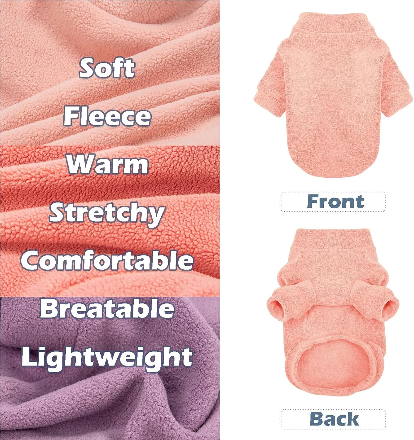 Dog Sweater, 3 Pack Dog Sweaters for Small Dogs Girl Boy, Ultra Soft Warm Puppy Clothes Dog Coat for Winter (Rose Lt Pink Lt Purple, Small)