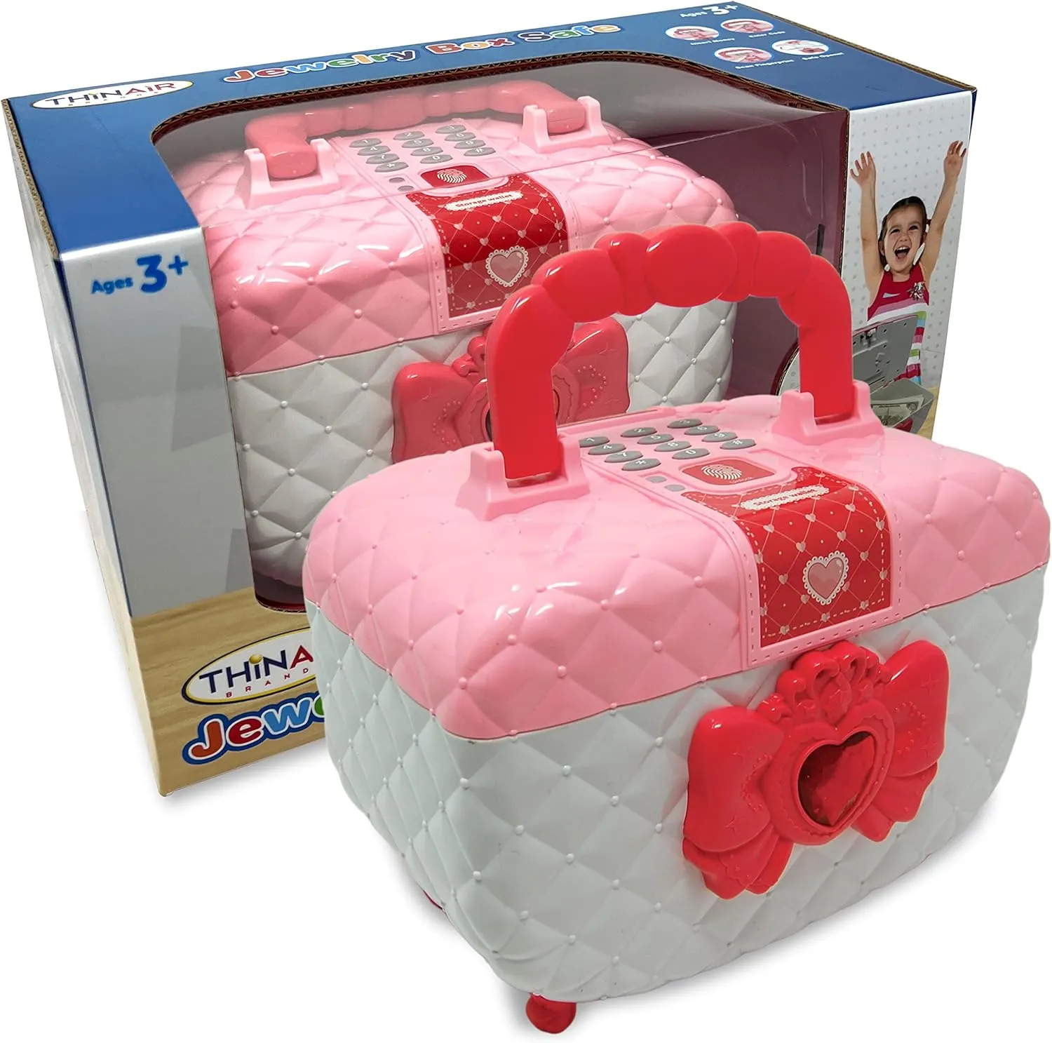 Dr. STEM Toys Jewelry Box Safe for Girls with Light and Sound, Includes Play Bills & Coins, Money Bank, Ages 3 