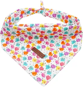 Elegant little tail Dog Bandana, Valentine's 1PC Washable Dog Scarf Female or Male Square Dog Bib Kerchief Scarf Adjustable Pet Bandana for Medium Large Dogs