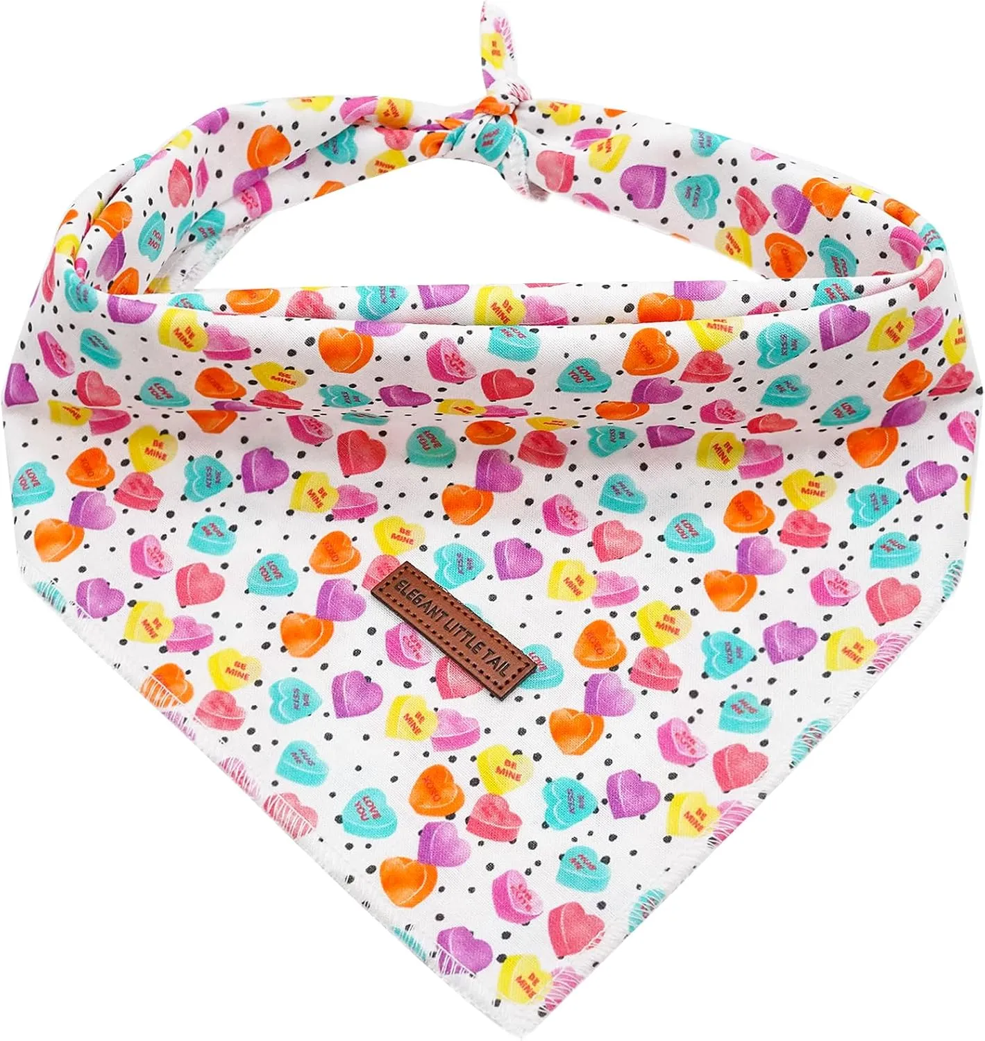 Elegant little tail Dog Bandana, Valentine's 1PC Washable Dog Scarf Female or Male Square Dog Bib Kerchief Scarf Adjustable Pet Bandana for Medium Large Dogs