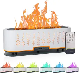 Essential Oil Diffusers, Flame Air Diffuser, 200ml Aromatherapy Diffuser with 2 Mist Mode 4 Timer Up & Waterless Auto-Off Protection for Bedroom Home, Office(White)
