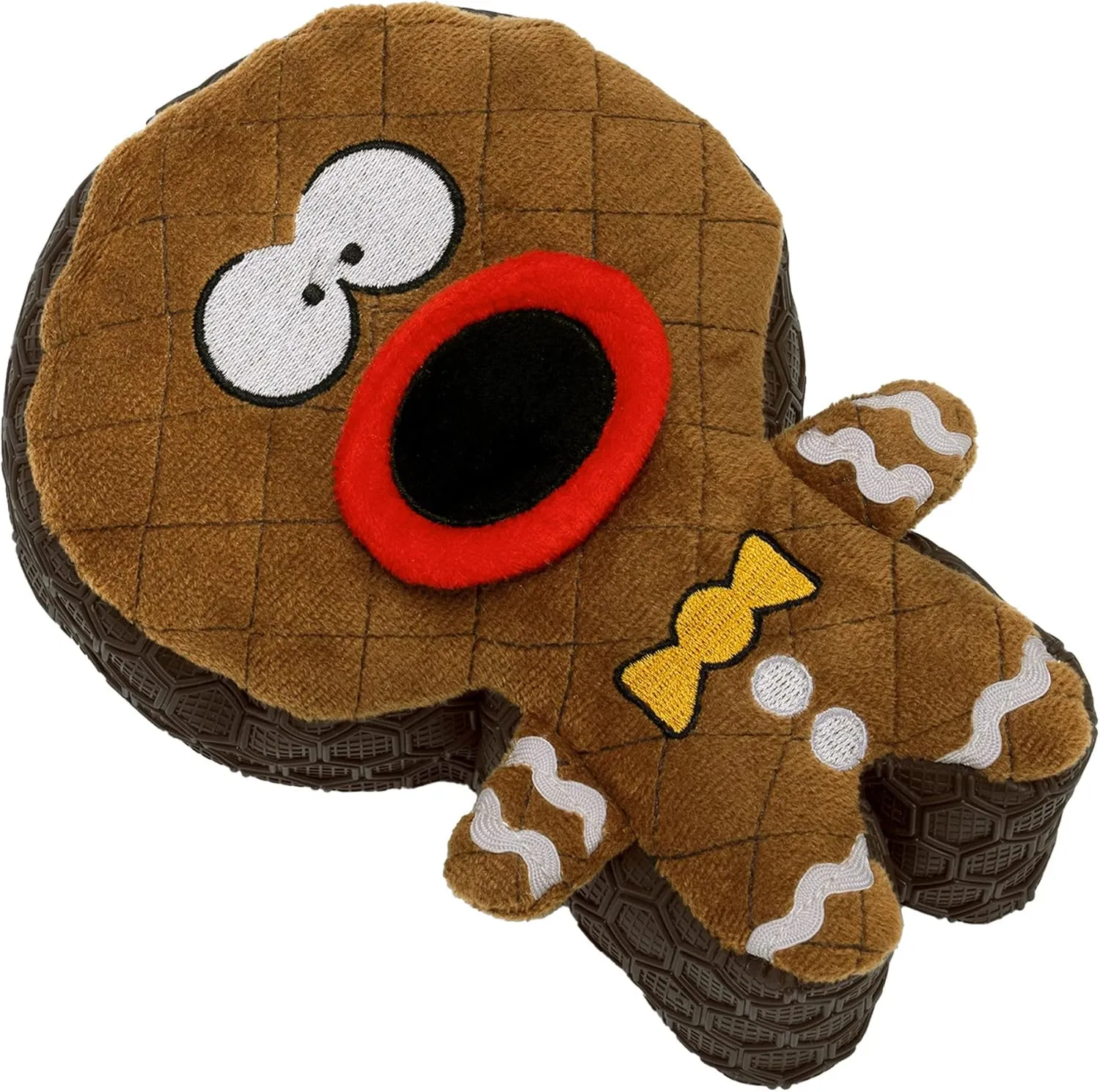 goDog Holiday Collection Mixed Materials TPE-Plush Gingerbread Man Squeaky Dog Toy, Chew Guard Technology - Brown, One Size