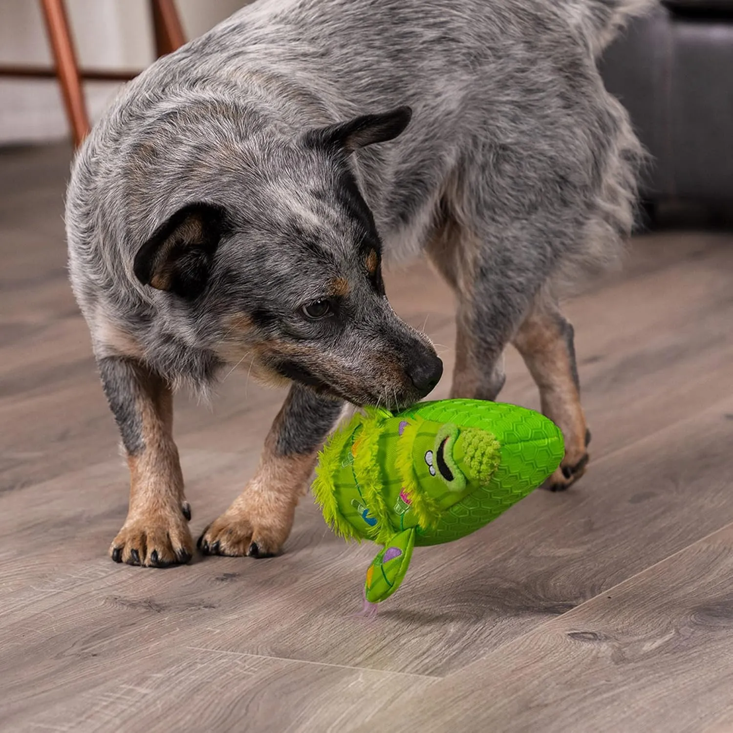 goDog Holiday Collection Mixed Materials TPE-Plush Holiday Cactus Squeaky Dog Toy, Chew Guard Technology - Green, One Size