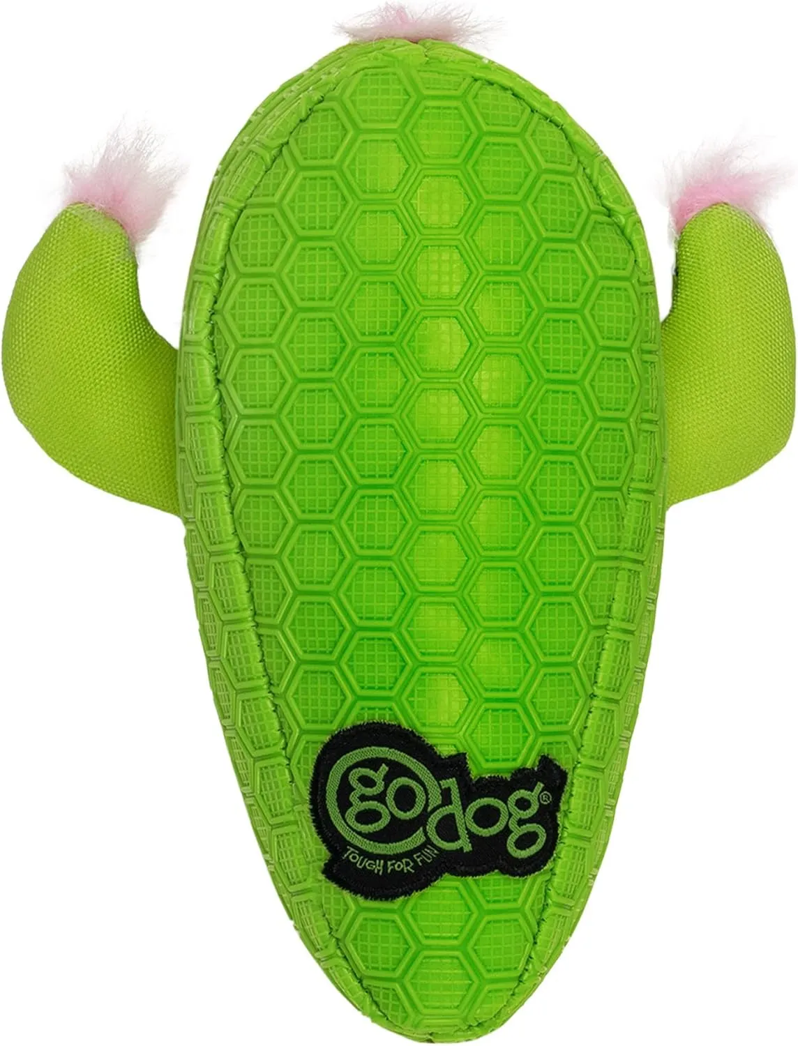 goDog Holiday Collection Mixed Materials TPE-Plush Holiday Cactus Squeaky Dog Toy, Chew Guard Technology - Green, One Size