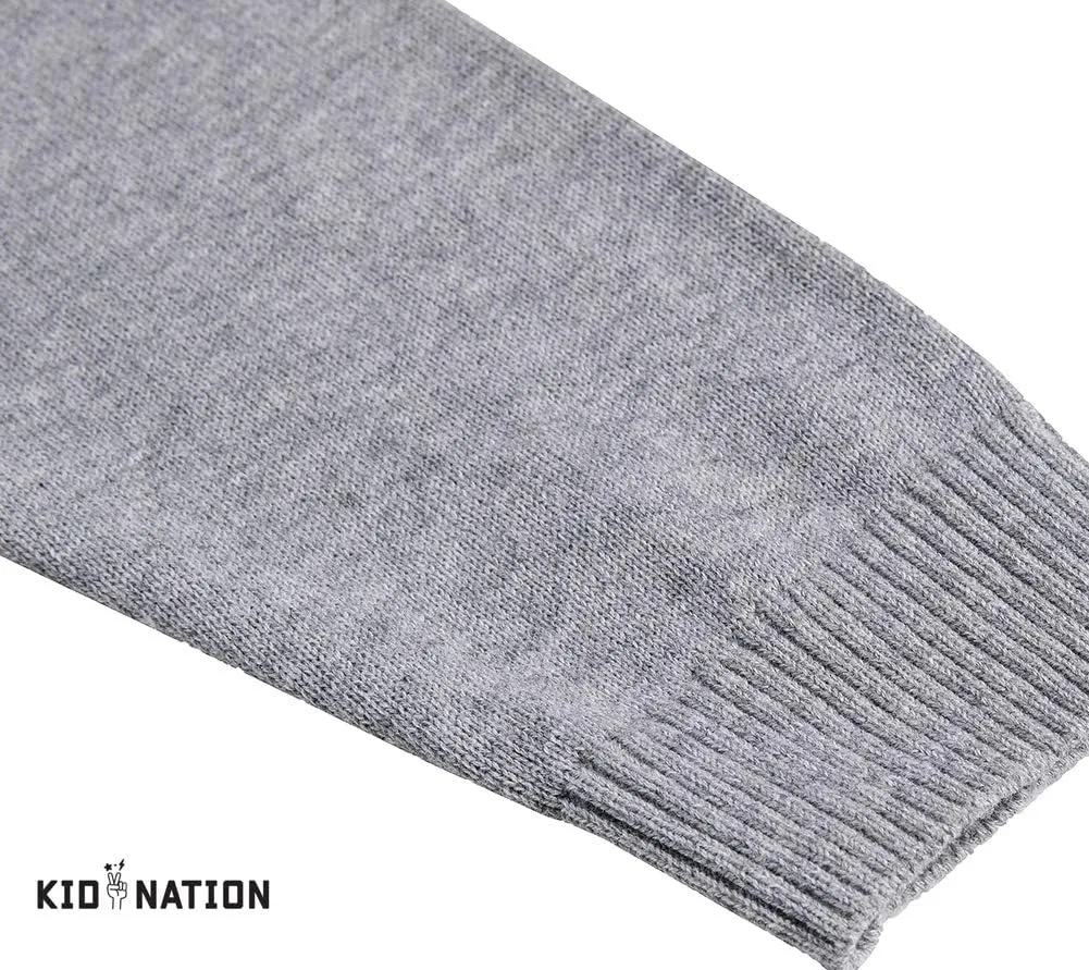 Kid Nation Girls Sweaters Cotton Cute Kids Sweater Crew Neck Holiday Pullover