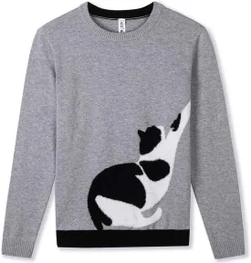Kid Nation Girls Sweaters Cotton Cute Kids Sweater Crew Neck Holiday Pullover