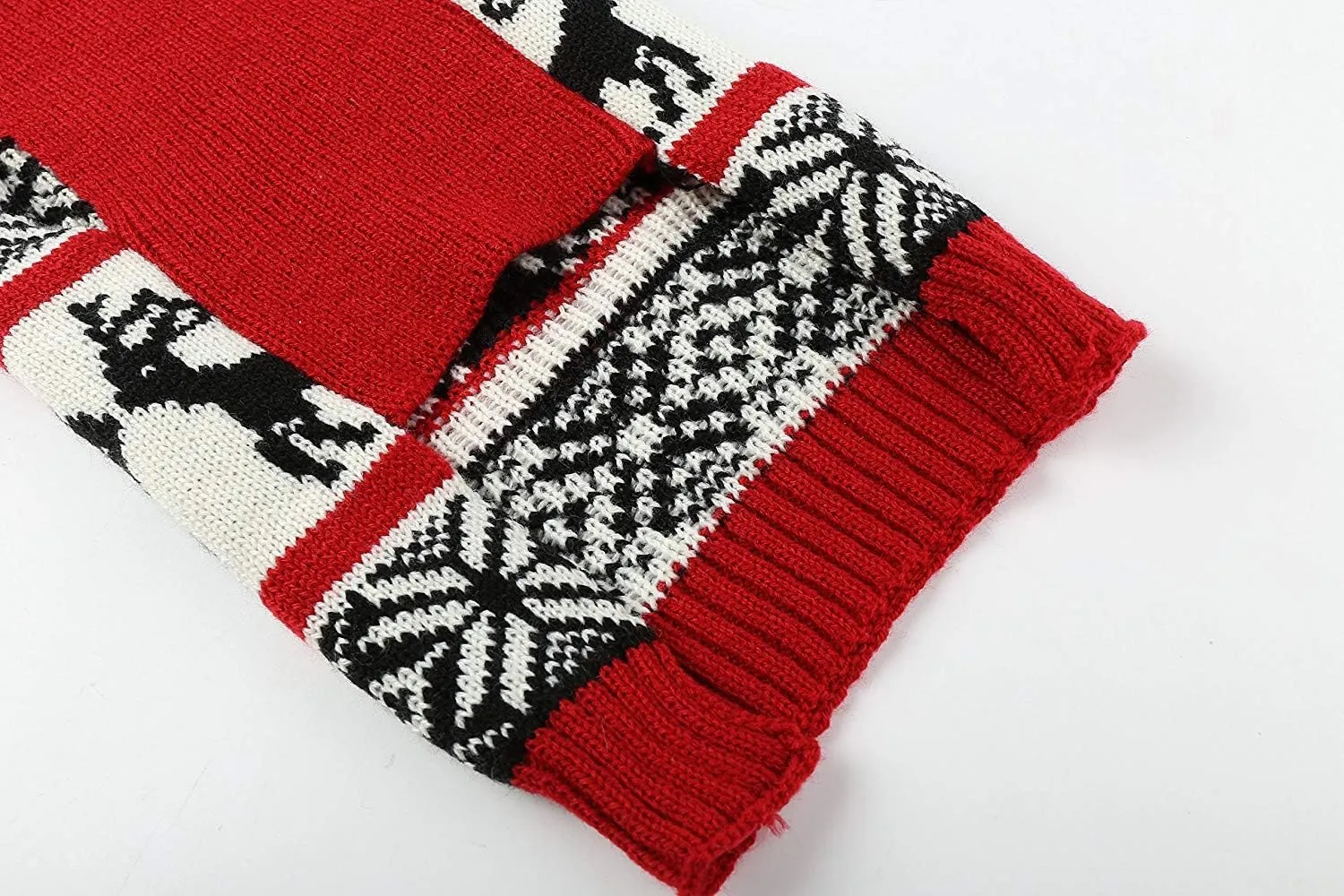 Lanyarco Ugly Christmas Dog Sweaters Vintage Knit Xmas Reindeer Holiday Festive Dog Sweater for Small Dogs, Male Female Girl Small (S) Back 12"