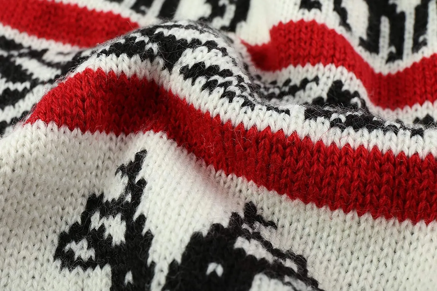 Lanyarco Ugly Christmas Dog Sweaters Vintage Knit Xmas Reindeer Holiday Festive Dog Sweater for Small Dogs, Male Female Girl Small (S) Back 12"
