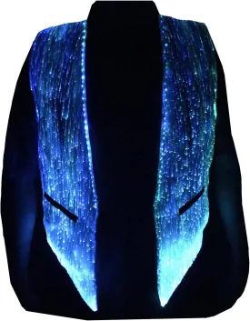 LED Fiber Optic Waistcoat Light up Vest for Men Fashion Glow in the Dark Luminous Vest,Mobile APP Control