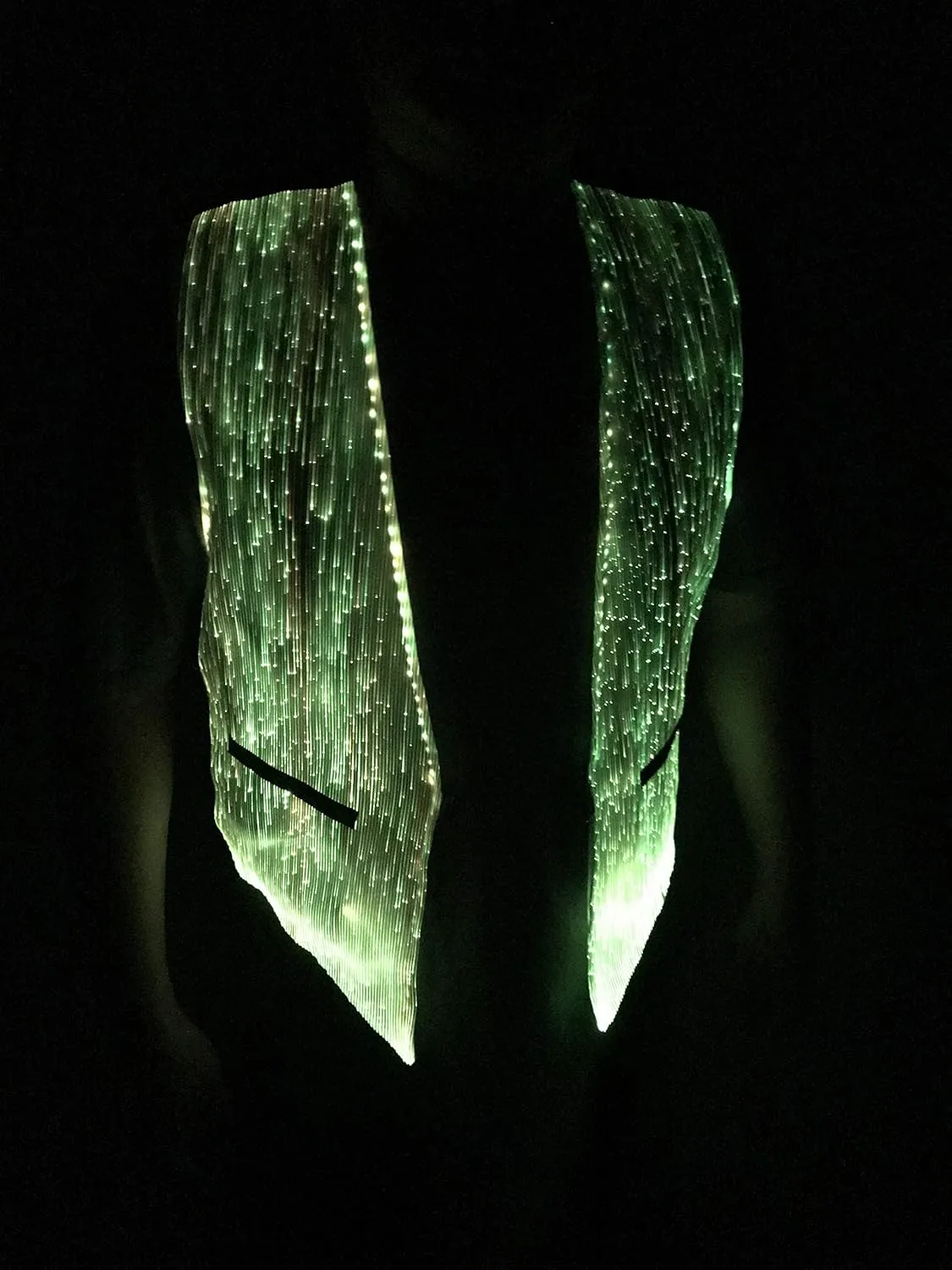 LED Fiber Optic Waistcoat Light up Vest for Men Fashion Glow in the Dark Luminous Vest,Mobile APP Control