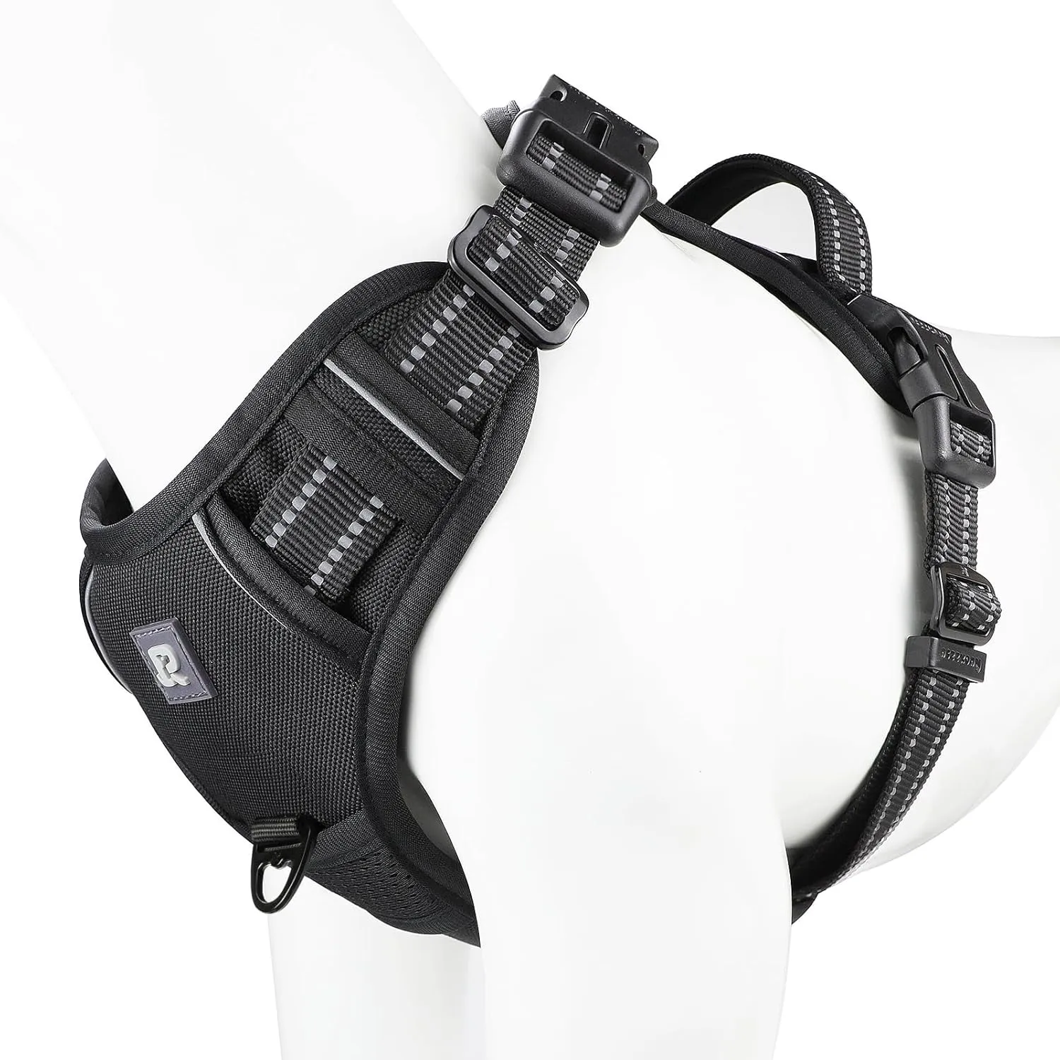 No Pull Dog Harness Release on Neck Reflective Adjustable No Choke Pet Vest with Front & Back 2 Leash Attachments Soft Control Training Handle for Small Medium Large Dogs