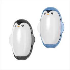 Penguin Shape Reusable Lint Roller 2pcs Set  Super Sticky, Washable, Portable Lint Roller for Clothes, Pet Hair, Cat Hair, Dust & Plush Surfaces (Black & Blue)