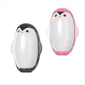 Penguin Shape Reusable Lint Roller 2pcs Set  Super Sticky, Washable, Portable Lint Roller for Clothes, Pet Hair, Cat Hair, Dust & Plush Surfaces (Black & Pink)