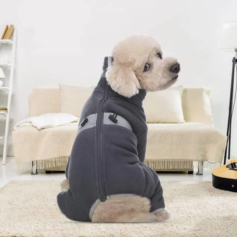Polar Fleece Dog Coats for Small Medium Dogs, Winter Jacket Sweater Vest Bodysuit, Four-Legged Warm Clothes Pajamas