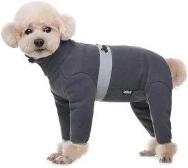 Polar Fleece Dog Coats for Small Medium Dogs, Winter Jacket Sweater Vest Bodysuit, Four-Legged Warm Clothes Pajamas