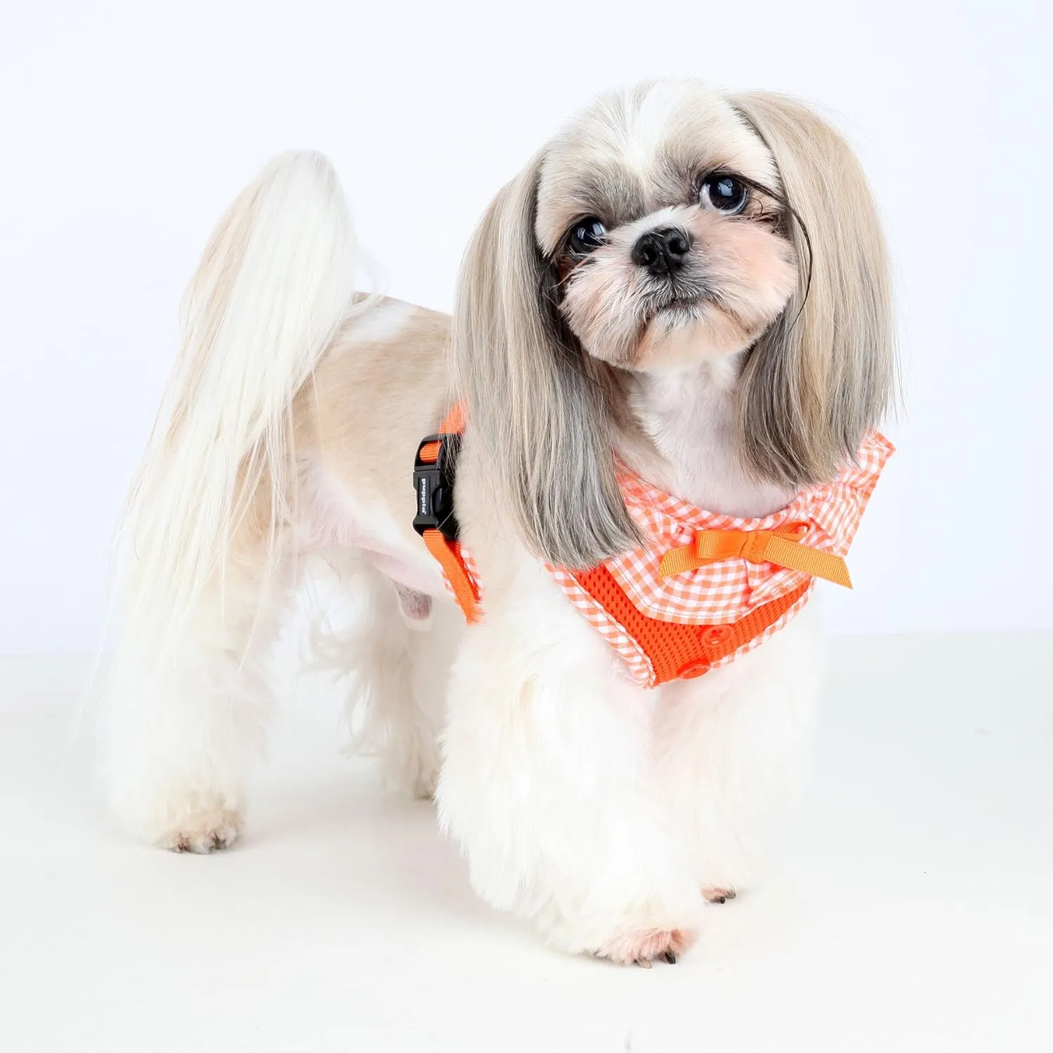 Puppia Vivien Dog Harness Over-The-Head All Season Cute No Pull No Choke Walking Training Adjustable for Small Dog, Sky Blue, Medium