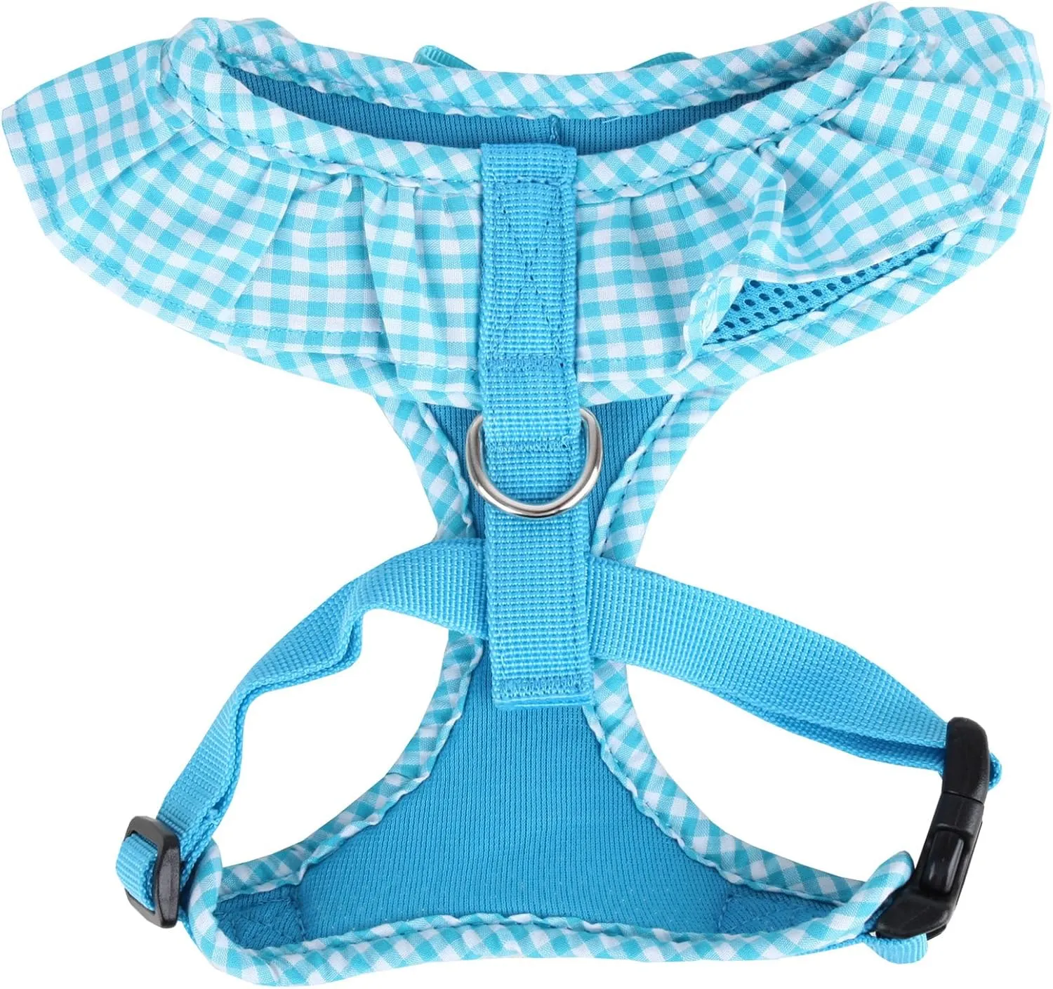 Puppia Vivien Dog Harness Over-The-Head All Season Cute No Pull No Choke Walking Training Adjustable for Small Dog, Sky Blue, Medium