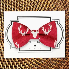 Red Reindeer Bow Tie for Dog and Cat Collar