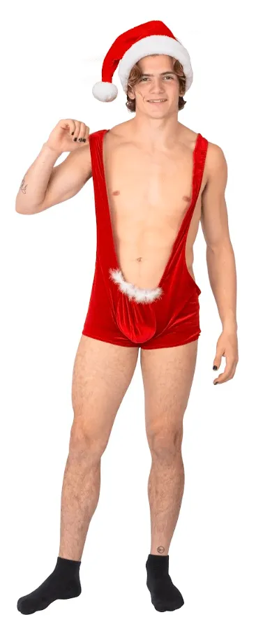 Santa Wrestling Suit with Bow Tie Gift-Box