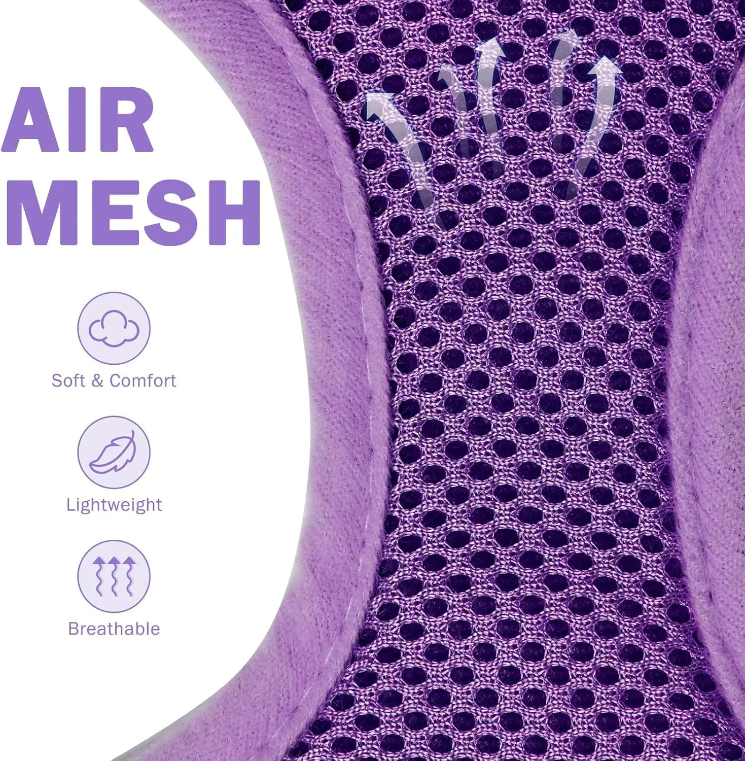 SCENEREAL No Pull Dog Harness Collar and Leash Set Small Medium Sized Dog, Soft Mesh Step in Puppy Harnesses, No Chock Plaid Adjustible Pet Vest for Outdoor Walking Training and Running, Purple M
