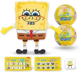 Spongebob Mystery Expandable Maxi Plush to UNbox, Collectible Squishy and Soft Plush with 4 Surprise, Great Toy Gift for Kids Aged 3 , Last-Minute Gifts for Holiday Stockings (2-Pack)