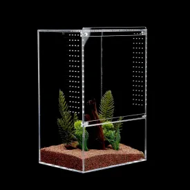 Tarantula Habitat Enclosure Front Opening Insect Snail Tree Frog Jumping Spider Terrarium Reptile Enclosure Micro Habitat8x5.7x13 inches with Feeder
