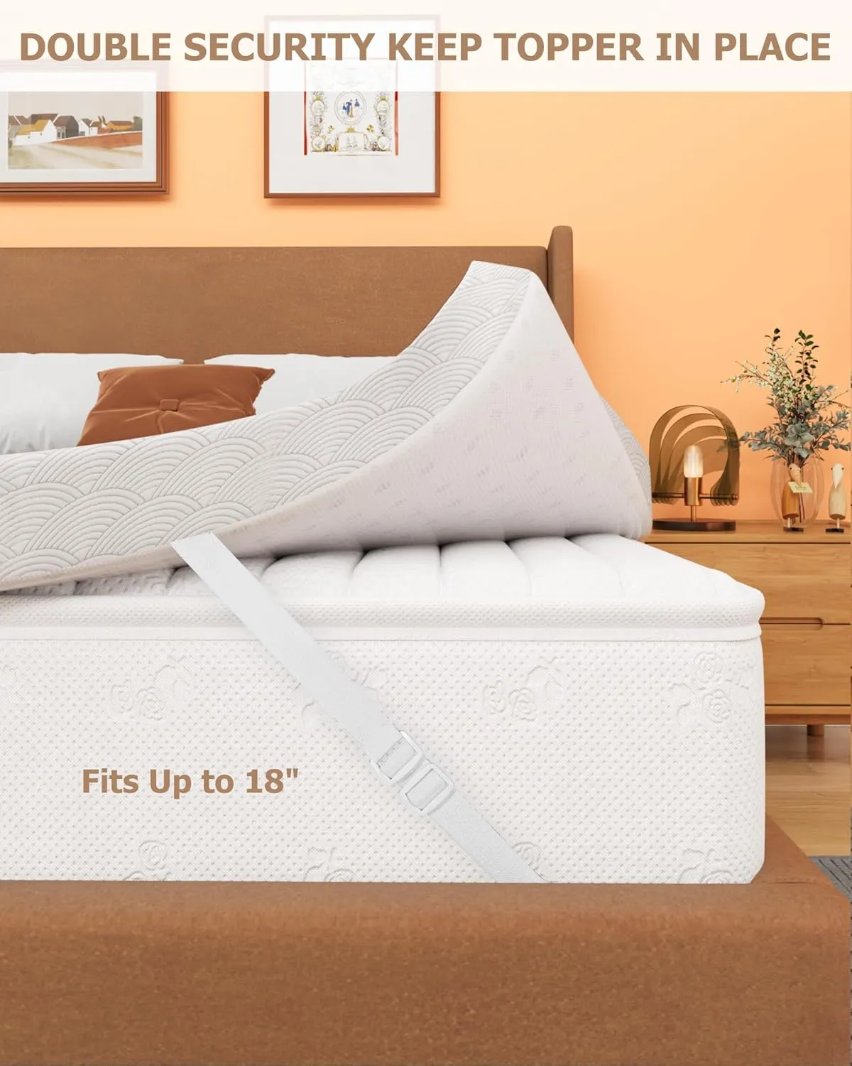 Zenzy 2" Twin Waterproof Mattress Topper Cover, 100% Waterproof, Oeko-TEX Certified, Zippered Topper Protector with Adjustable Straps, Ultra-Soft and Washable (Cover Only)